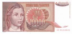 Jugoslawien p116a 10000 Dinara 1992